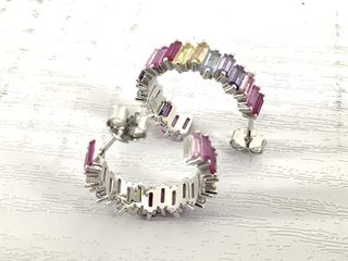 pendientes plata 925mm con piedra con circonita