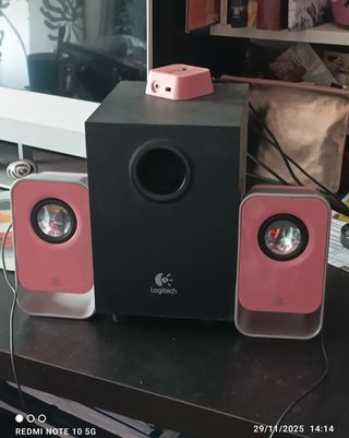 Subwoofer Logitech e 2 altoparlanti PC Rosa/Nero