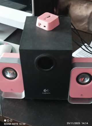 Subwoofer Logitech e 2 altoparlanti PC Rosa/Nero
