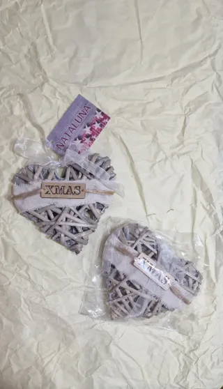 Decorazione Cuore Nataluna in Legno Set 2 cuori