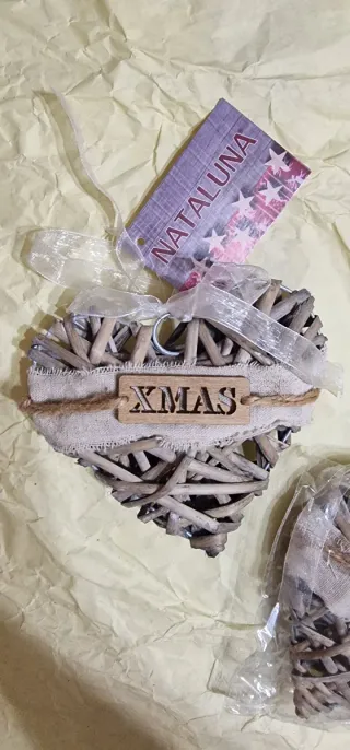 Decorazione Cuore Nataluna in Legno Set 2 cuori