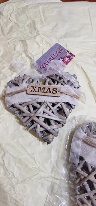 Decorazione Cuore Nataluna in Legno Set 2 cuori