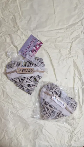 Decorazione Cuore Nataluna in Legno Set 2 cuori