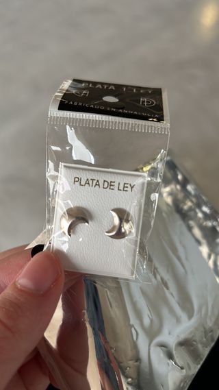 Pendientes de plata ley luna