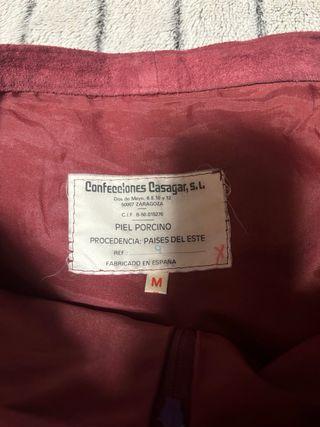 Falda piel serraje granate Talla M