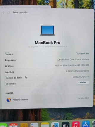 MacBook Pro Gris 256GB 8GB RAM i5