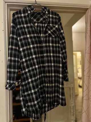 Coppia camicia a quadri bianca e nera