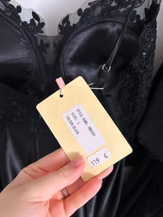 Vestido Negro Largo Fiesta Encaje Brillante