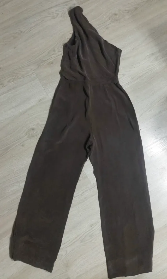 Macacão largo Max Mara em seda Tamanho S/M Marrom