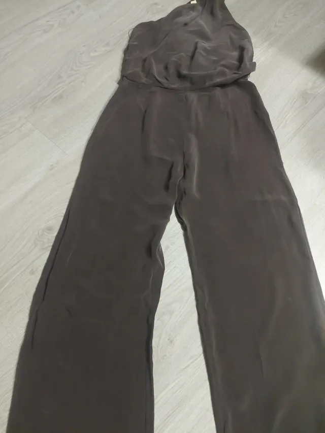 Macacão largo Max Mara em seda Tamanho S/M Marrom