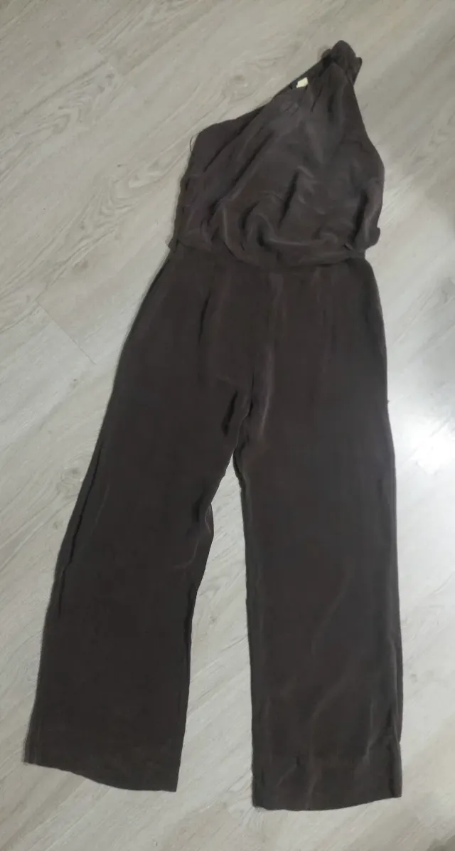 Macacão largo Max Mara em seda Tamanho S/M Marrom