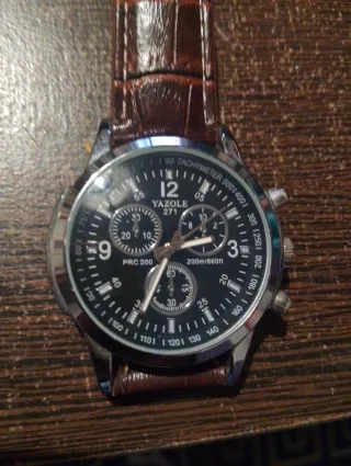 Reloj Yazole Hombre Negro y Marrón