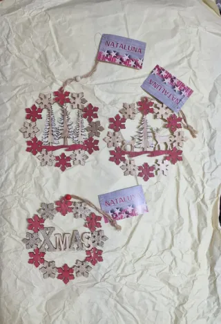 Set 3 decorazioni natalizie 15cm