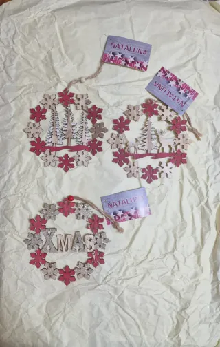 Set 3 decorazioni natalizie 15cm