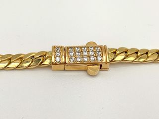 cadena oro 18k con circonita 30cm