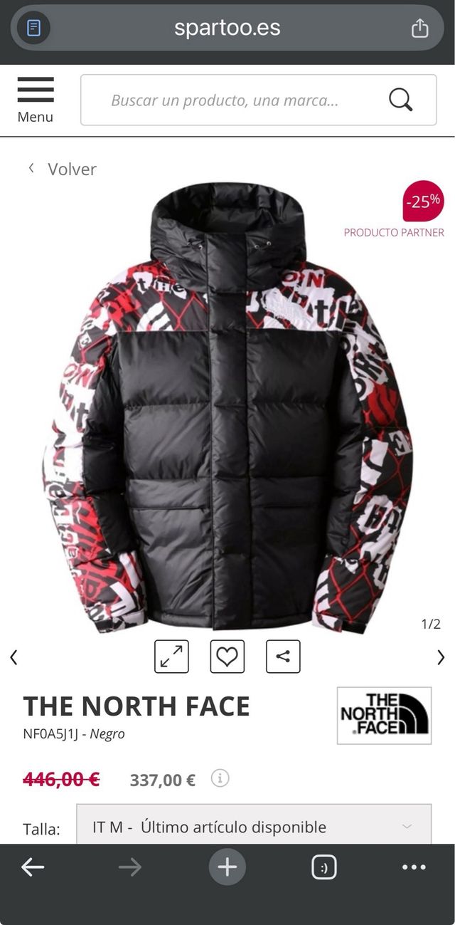 The North Face Himalayan Chaqueta Negra Roja pluma