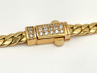 cadena oro 18k con circonita 22cm