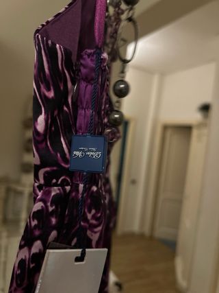 Tuta lunga viola con fantasia