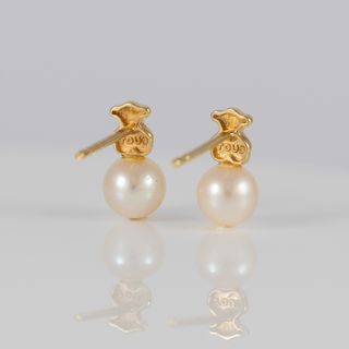 Pendientes Tous Puppies Oro 18k Perlas