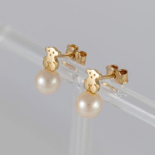 Pendientes Tous Puppies Oro 18k Perlas
