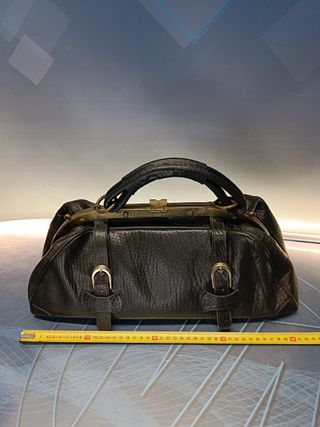 fantástico maletín, bolso, medico, de piel, color negro, vintage