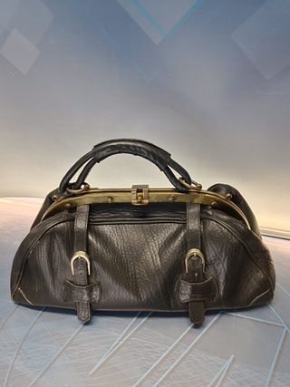 fantástico maletín, bolso, medico, de piel, color negro, vintage