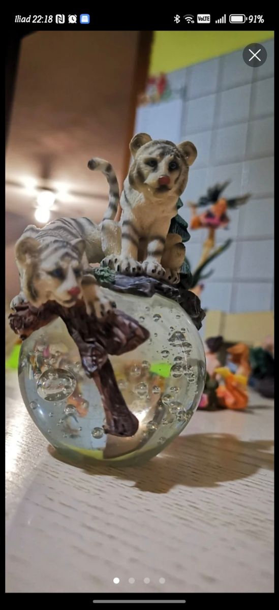 Les Alpes statuetta tigre in cristallo