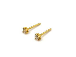 pendientes oro 18k con piedra con diamante