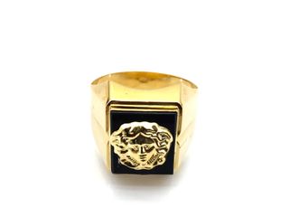sello oro 18k con onix