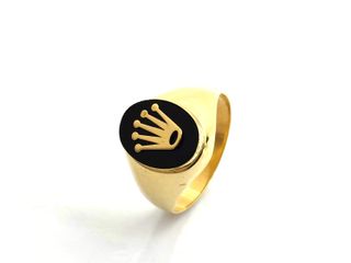 sello oro 18k con piedra con onix