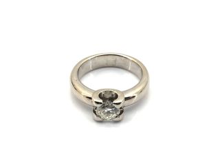 sortija oro 18k con piedra con diamante