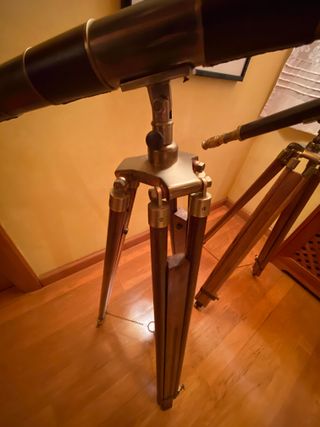 Pareja Catalejos Náuticos Antiguos Decorativos