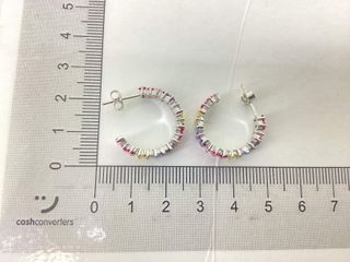 pendientes plata 925mm con piedra con circonita