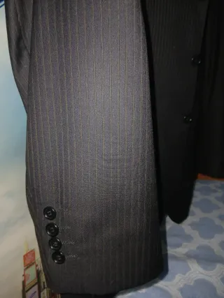 Traje de hombre rayas negro/gris