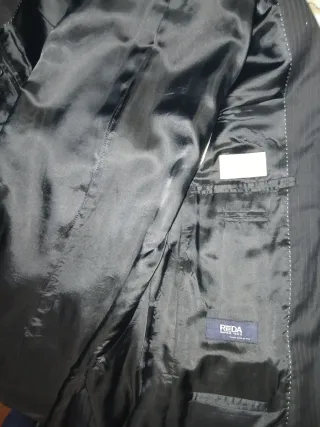 Traje de hombre rayas negro/gris