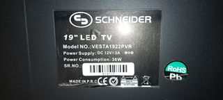 Televisor LED Schneider 19 pulgadas Negro
