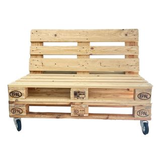 Banco Palet Terraza con Ruedas