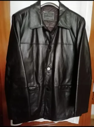 Chaqueta de piel auténtica negra Talla M