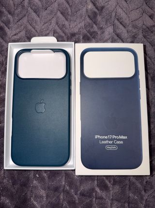Funda iPhone 17 Pro Max Cuero MagSafe Azul
