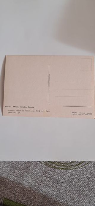 Postal Real Madrid Miguel Ángel