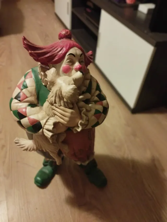 Payaso antiguo coleccionable firmada