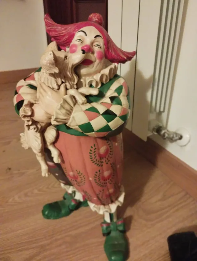 Payaso antiguo coleccionable firmada