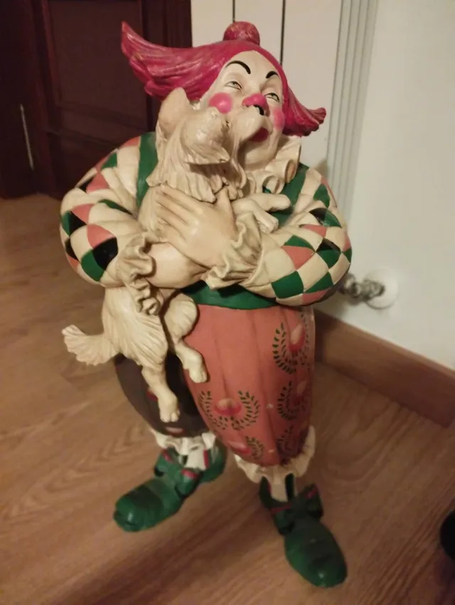 Payaso antiguo coleccionable firmada