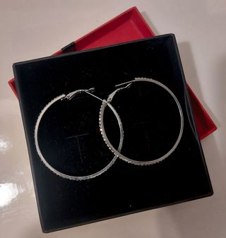 Pendientes de aro de diamantes imitación circonita