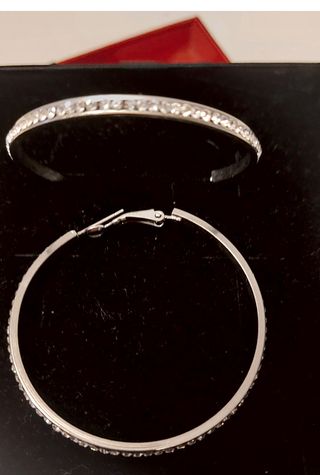 Pendientes de aro de diamantes imitación circonita