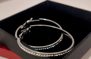 Pendientes de aro de diamantes imitación circonita