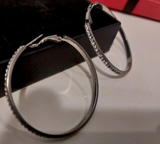 Pendientes de aro de diamantes imitación circonita