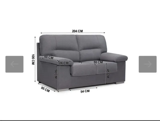 Sofá biplaza Conforama gris