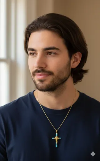 Croce turchese e oro