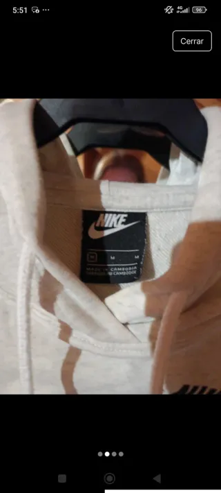 Sudadera Nike Mujer gris  y blanco